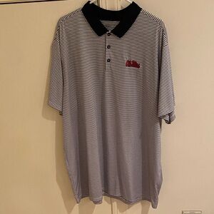 Nike Golf Dri-fit Ole Miss blue Striped Polo Shirt with Navy Collar. Men’s. 3XL